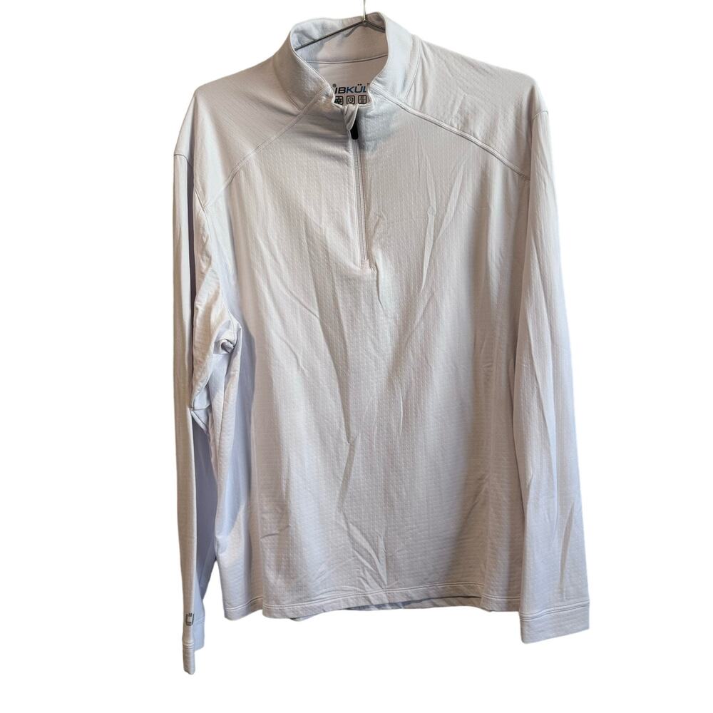 IBKUL Men's Sun Protective UPF 50+ Icefil Cooling Tech Long Sleeve Pullover Med